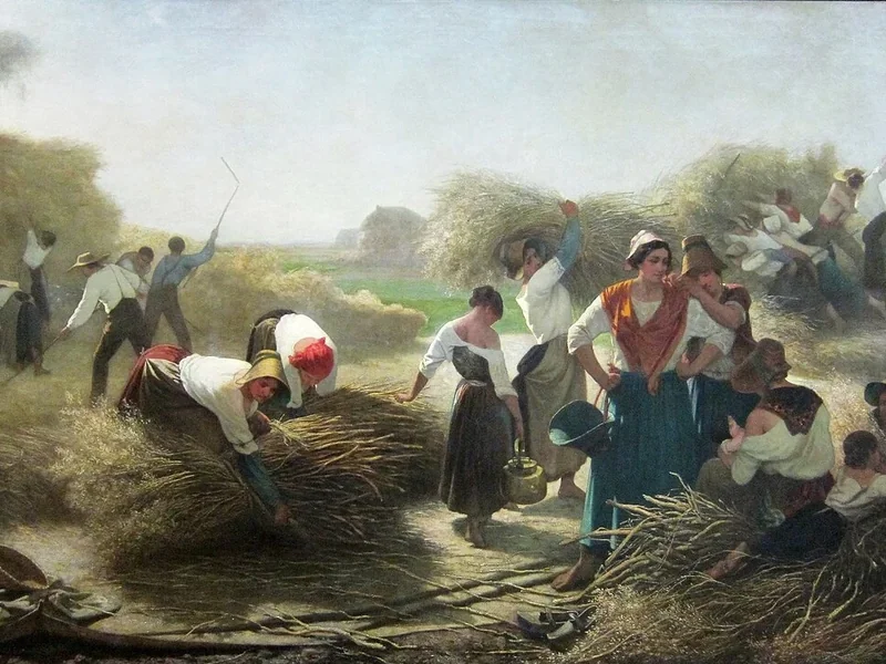 1815-Auguste-Joseph Herlin - Raccolta della colza nella pianura di Lille